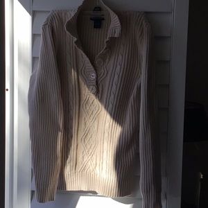 Women’s tan cotton sweater, Karen Scott, Large